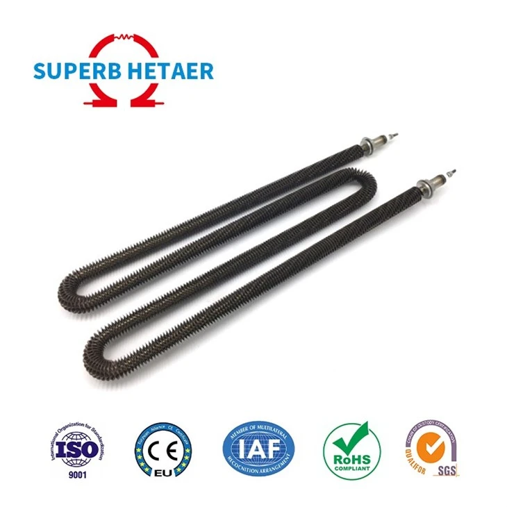 Electric U W I Straight Shape Spiral Square Fins Strip Resistance Heaters