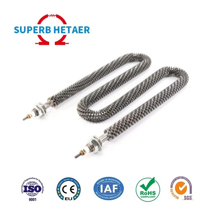 Electric U W I Straight Shape Spiral Square Fins Strip Resistance Heaters